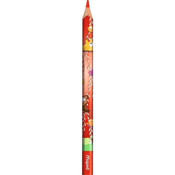 Crayons de couleur - Coloriage - Enfant dès 1 an - Mine large - 12 couleurs - Maped Jungle Fever