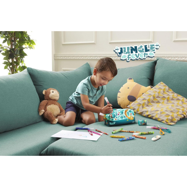 Crayons de couleur - Coloriage - Enfant dès 1 an - Mine large - 12 couleurs - Maped Jungle Fever
