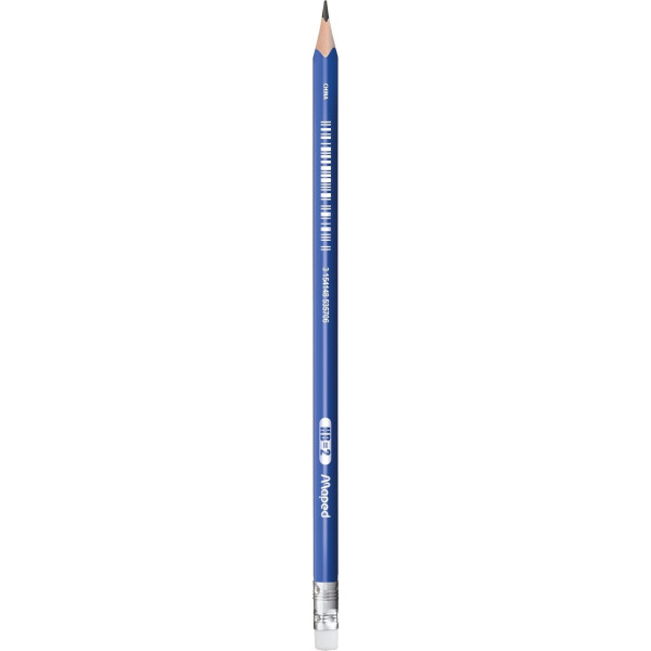 Crayons graphite - HB - Avec guide doigts amovible - Embout gomme - Scolaire - Maped