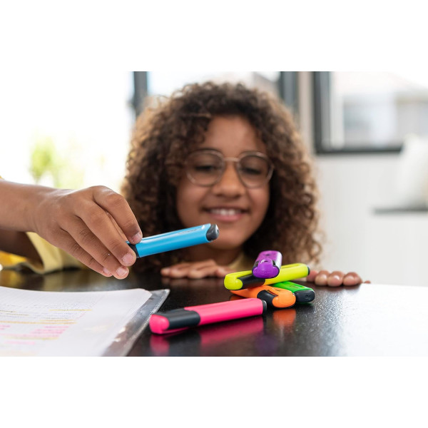 Surligneurs - Jaune fluo - Pointe biseautée - Scolaire - Bureau - 4 surligneurs - Maped