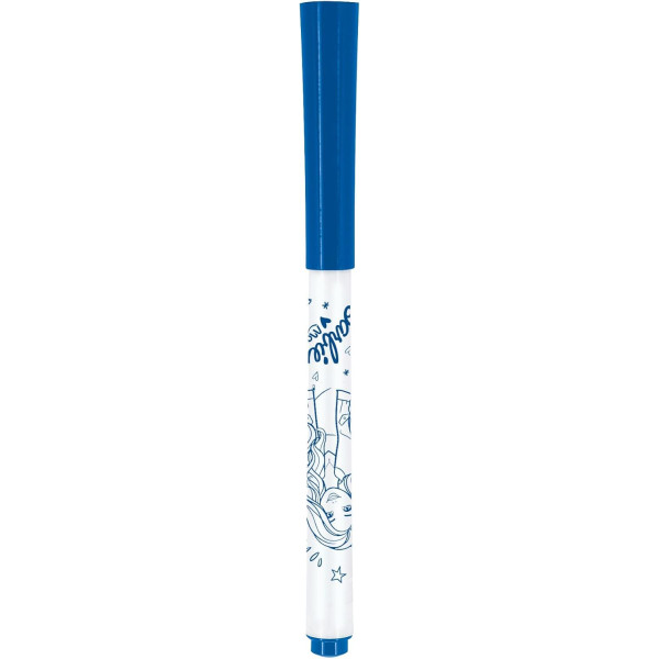 4 feutres effaçables à sec - Pour ardoise - Pointe moyenne - Bleu, vert, rose, violet - Barbie x Maped