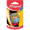 photo-Taille-crayons - Globe terrestre - Avec réservoir - Métal - 1 trou - Scolaire - Maped