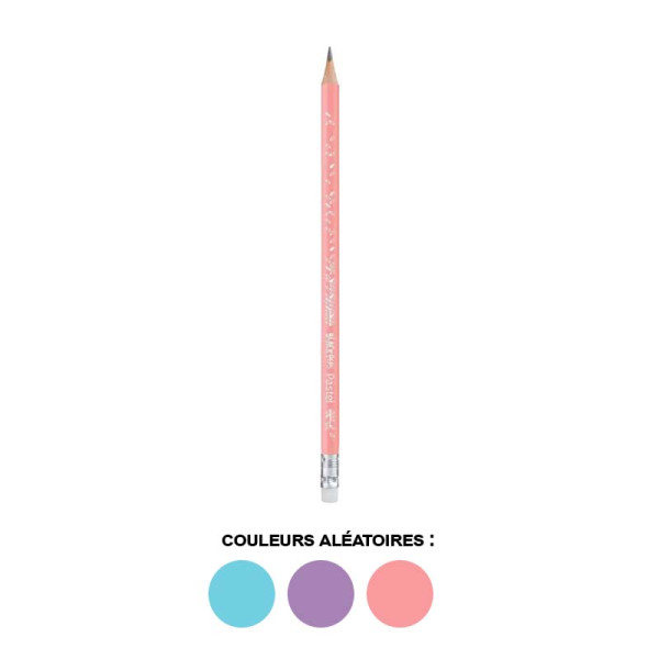 Crayon graphite - HB - Embout gomme - Couleurs pastel - Black'Peps - Maped