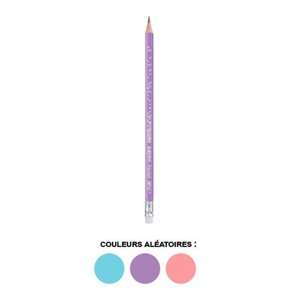 Crayon graphite - HB - Embout gomme - Couleurs pastel - Black'Peps - Maped