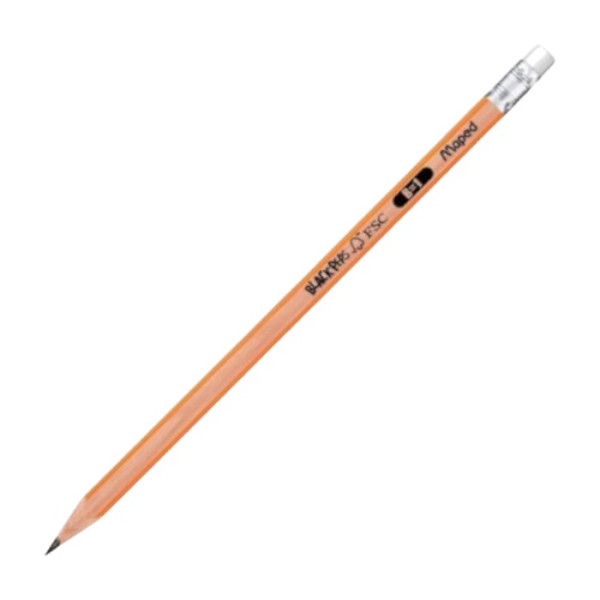 Crayon graphite - B - Embout gomme - Black'Peps - Maped