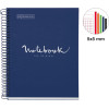 Cahier - Carnet - A5 - Spirales - Petits carreaux - 240 pages perforées - Bleu marine