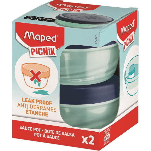 Lot de 2 pots à sauce - Bleu - Plastique - 40 ml - Pique-nique - Maped