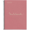 photo-Cahier - A4 - Spirales - Petits carreaux - 80 pages perforées - Rose - Couverture carton