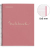 Cahier - A4 - Spirales - Petits carreaux - 160 pages perforées - Rose - Couverture carton