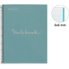 Cahier - A4 - Spirales - Petits carreaux - 160 pages perforées - Bleu - Couverture carton
