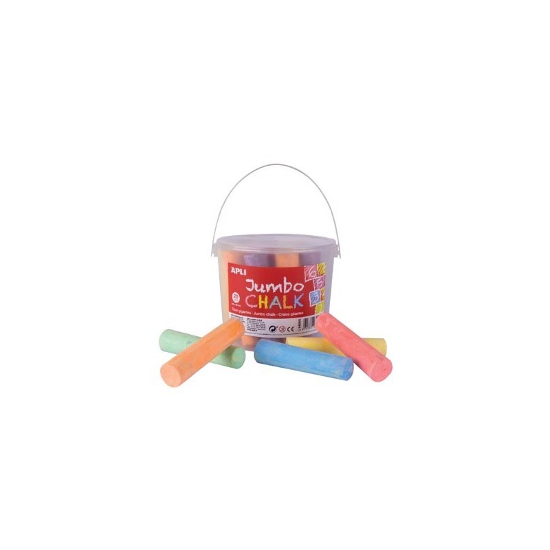 Pot 20 Craies Géantes Couleurs Assorties Apli pas cher