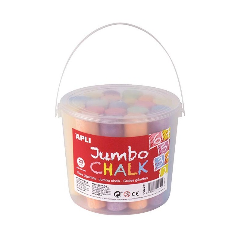 Pot 20 Craies Géantes Couleurs Assorties Apli | Surdiscount