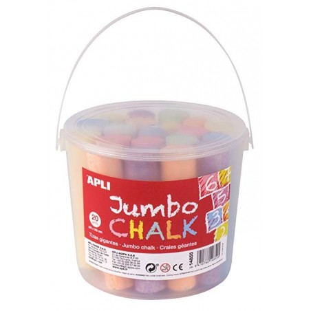 Pot 20 Craies Géantes Couleurs Assorties Apli | Surdiscount