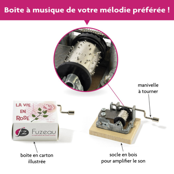 Boite à musique - La vie en rose - Edith Piaf - Serinette - A partir de 3 ans