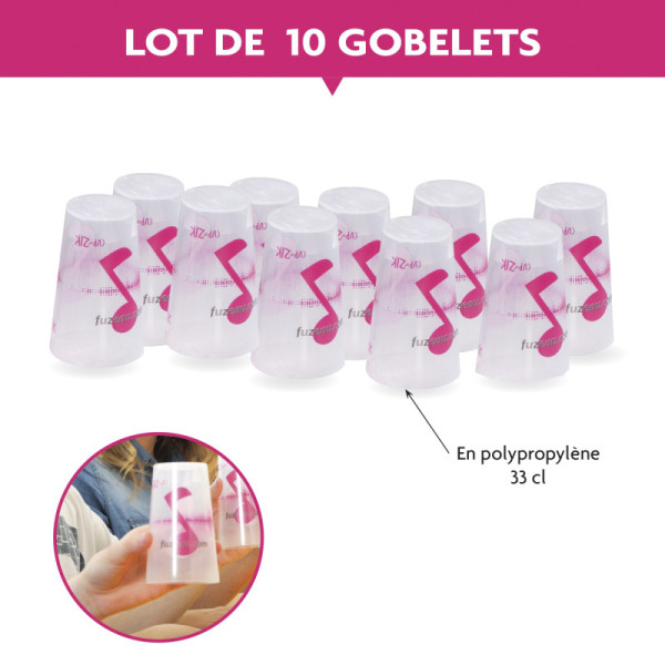 Gobelets en plastique - Musicaux - Instruments de musique - Lot de 10 - Cup of Zik