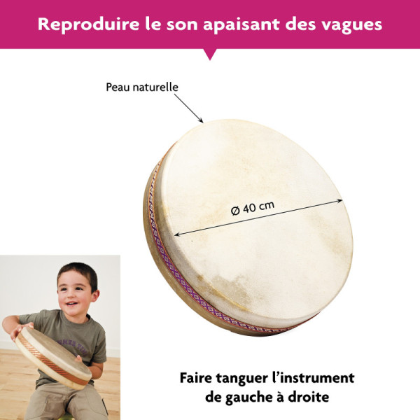 Ocean drum - Instrument musique, relaxation, méditation - 40cm diamètre