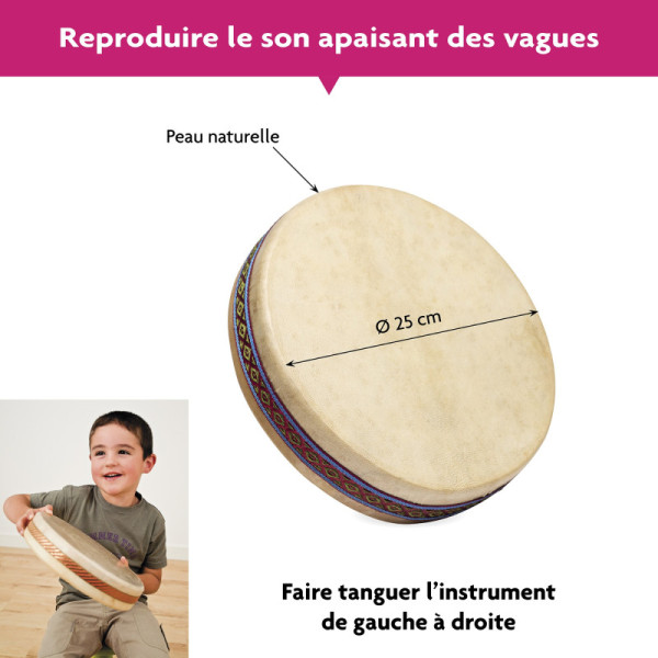 Ocean drum - Instrument musique, relaxation, méditation - 25cm diamètre
