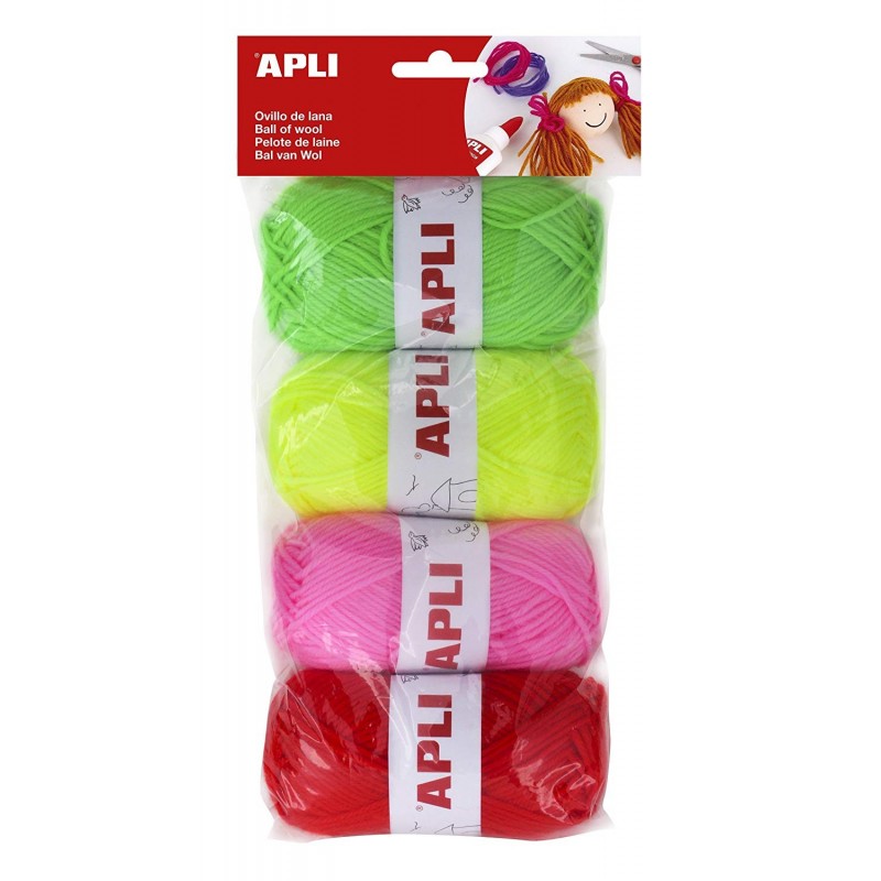 photo-4 pelotes de laine tons fluorescents