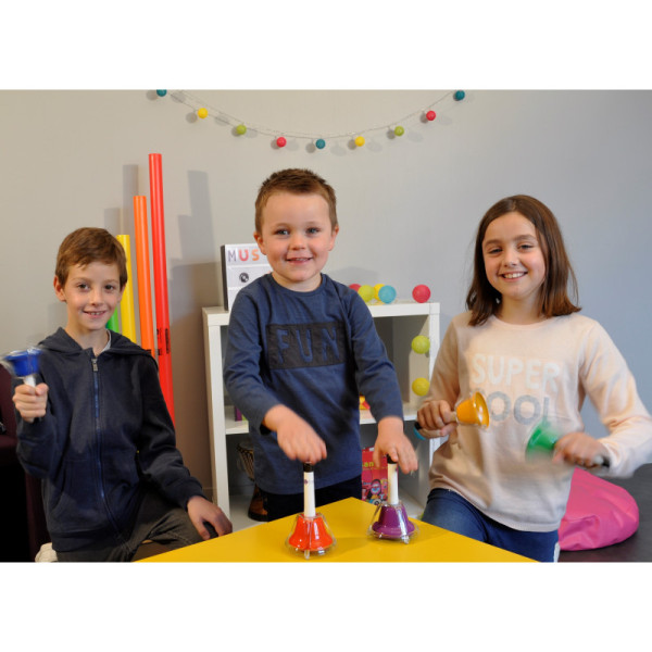 Jeu chromatique - 5 cloches accordées - Initiation à la musique - Enfant dès 3 ans