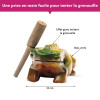 Grenouille guiro - Instrument de musique vietnamien - Imite la grenouille - 14cm