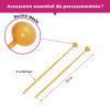 Paire de baguettes - Mailloche pour carillon, xylophone - Tête en plastique - 30 cm