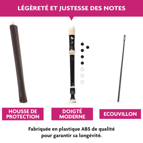 Flûte à bec - Soprano - Moderne - Instrument de musique - Pour l'école