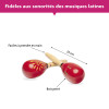 Maracas - Lot de 2 - Instrument de musique - Bois peint - Enfant dès 4 ans
