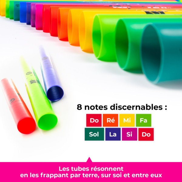 Boomwhackers - 8 tubes à sons - Instrument de musique - Enfant dès 7 ans