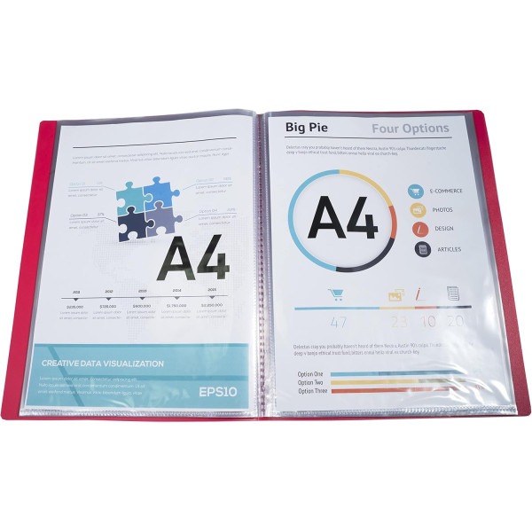 Porte-vues - Lutin - 40 vues - Polypro semi-rigide - A4 - Couleurs assorties - Exacompta