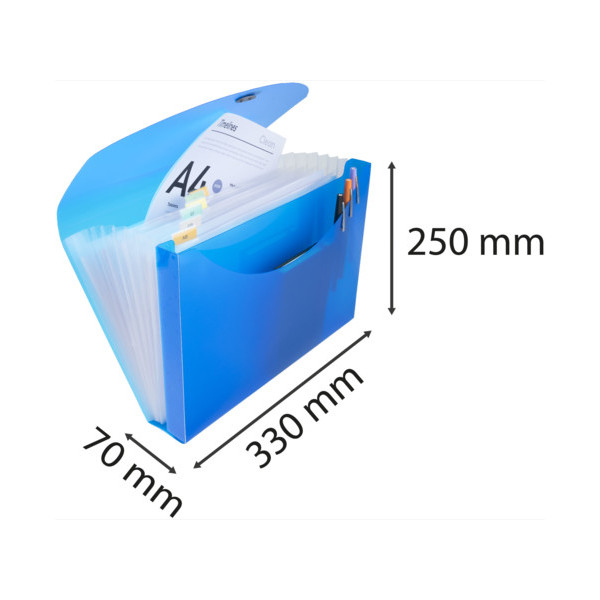 Trieur valisette - 13 compartiments - 24x32 - Polypro - Couleurs assorties - Exacompta