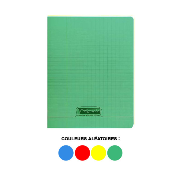 Cahier - 17x22cm - Grands carreaux - 96pages - Polypro - Couleurs assorties