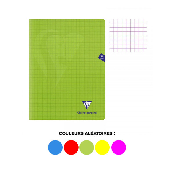 Cahier - 24x32(cm) - Petits carreaux - 96 pages - polypro - sans spirale - Clairefontaine - Mimesys