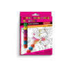 photo-Coloriage - Monde féérique - 5 dessins + 1 crayon 7 couleurs - Enfant - Format voyage
