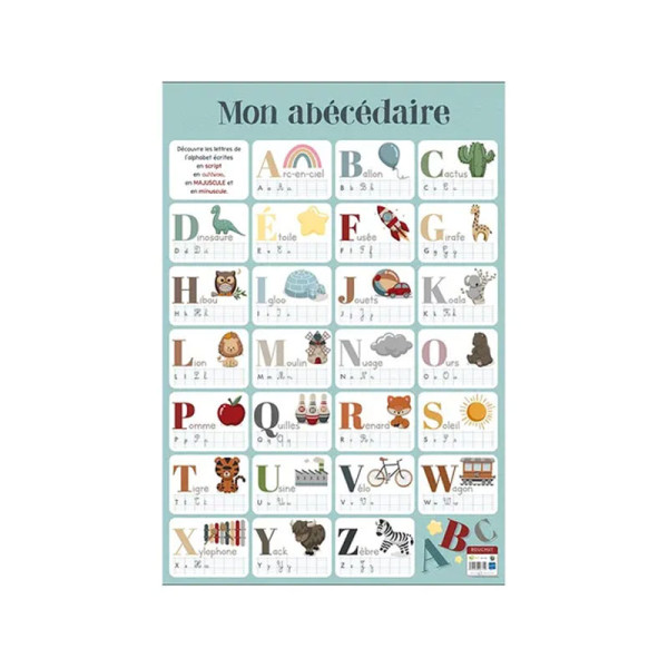 photo-Poster pédagogique - J'apprends l'alphabet - Abécédaire - 52x76cm - Bouchut