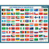 Fiche mémo - Carte du monde et drapeaux - 2 faces - 20,5x26,5cm - Scolaire - Bouchut