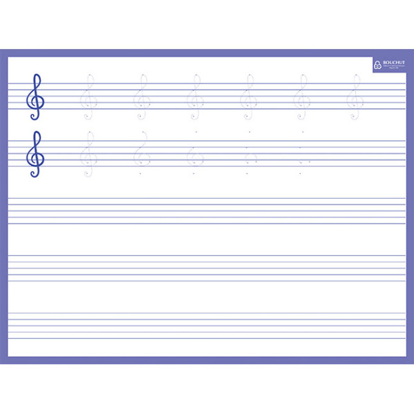 photo-Ardoise effaçable - 2 faces - Portées de musique - 32x42cm - Pour le solfège