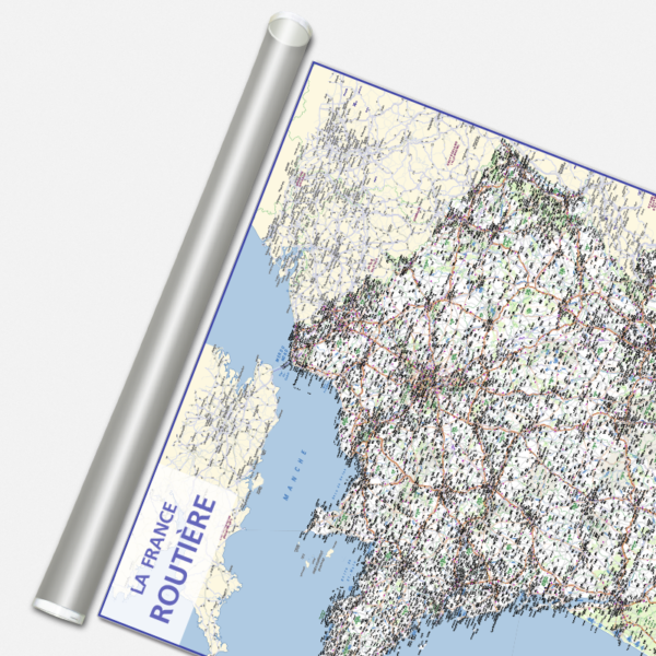 Carte murale - La France routière - Routes de France - 66x84,5cm - A suspendre