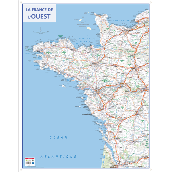 photo-Carte murale - L'ouest de la France - 66x84,5cm - A suspendre - Bouchut