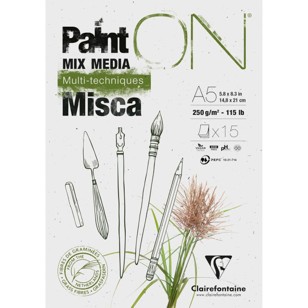 photo-Bloc - Dessin - Multi-techniques - A5 - 250g - PaintOn Misca - Clairefontaine