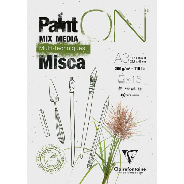 photo-Bloc - Dessin - Multi-techniques - A3 - 250g - PaintOn Misca - Clairefontaine