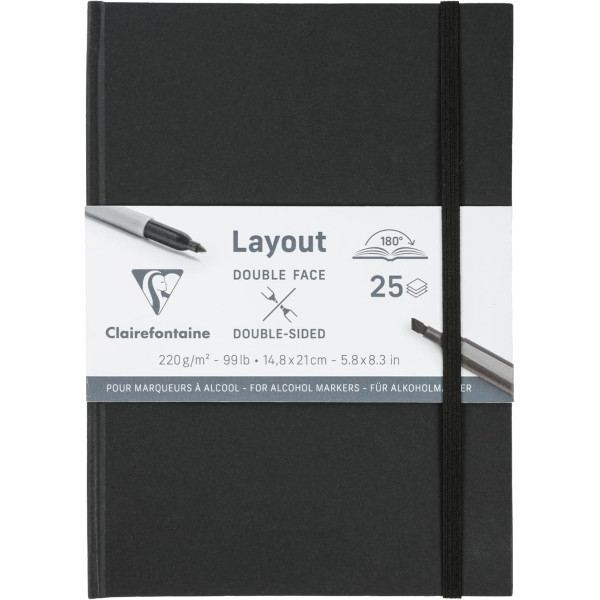 photo-Carnet - Dessin - Pour feutre à alcool, encre de Chine - A5 - 220g - Clairefontaine - Layout