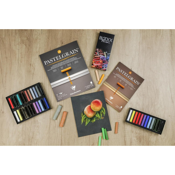 Bloc - Pour pastel - Grain intense - 18x24cm - 360g - 4 teintes - Clairefontaine - Pastelgrain n°2