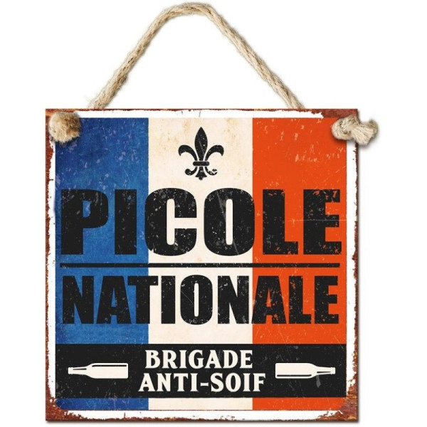 photo-Plaque décorative - Picole Nationale - Style vintage - Métal - 20x20cm - Déco