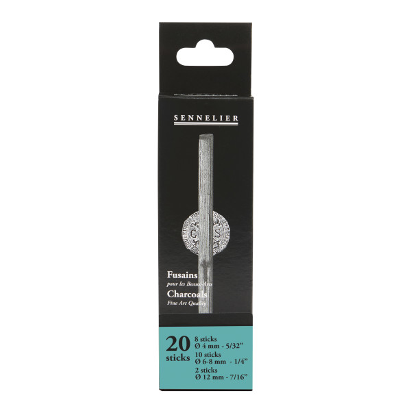 photo-Fusains - Beaux-arts - Dessin - 20 pièces - 4mm, 6/8mm, 12mm - Sennelier