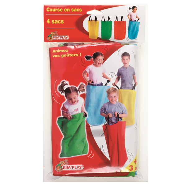 photo-Jeu de plein air - Course en sac - Kit de 4 grands sacs - 4 couleurs - Enfant