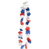 photo-Collier de fleur hawaïen - Bleu, blanc, rouge - Déguisement - Supporter