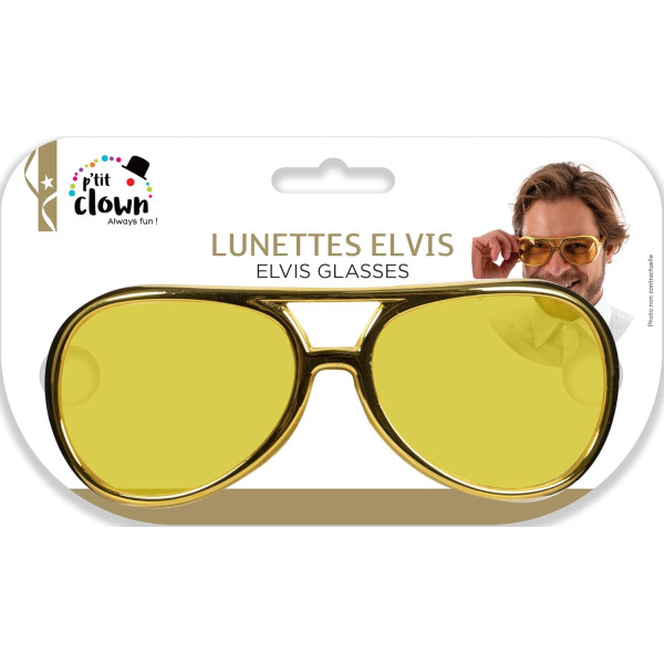 photo-Lunettes - Elvis Presley - Déguisement - Doré - Plastique - Adulte - Soirée