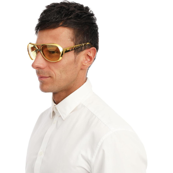 Lunettes - Elvis Presley - Déguisement - Doré - Plastique - Adulte - Soirée
