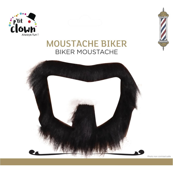 photo-Moustache de biker - Noir - Déguisement - Synthétique - Autocollante