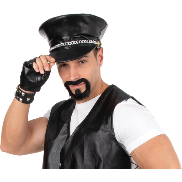 Moustache de biker - Noir - Déguisement - Synthétique - Autocollante